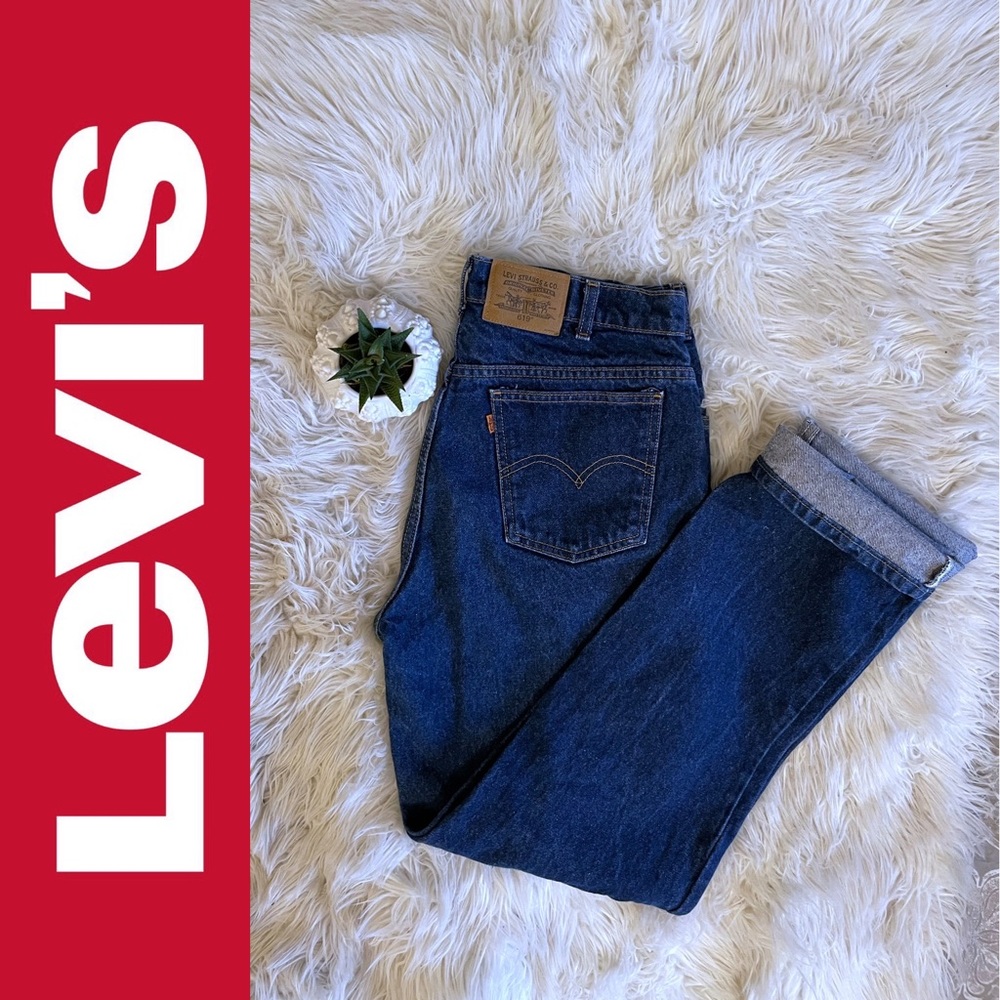 🔥Rare🔥 LEVI’S Orange Tab 619 Straight Leg High Rise Dark Wash Jeans 🇨🇦